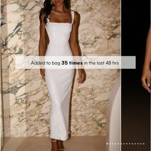 Meshki Adoria White Midi Sequin Dress